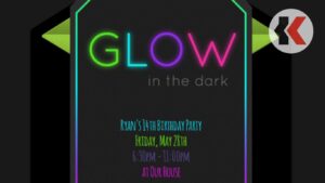 Glow Party Invitation Template Free